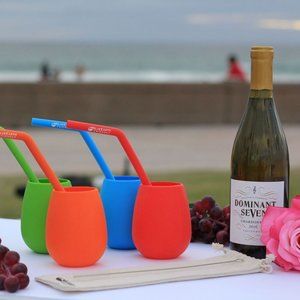 4 PACK SILICONE WINE GLASSES